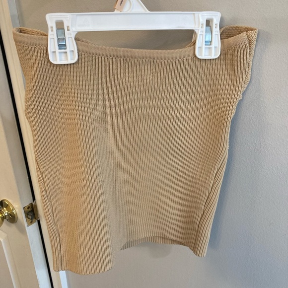 DISSH Anika Twisted Knit Cropped Tube Top Tan size 4 - Picture 3 of 5